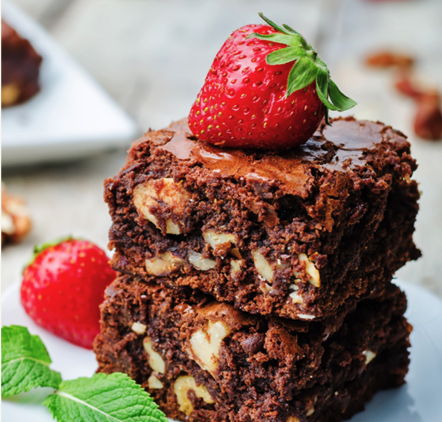 Sweet potato and pecan brownie
